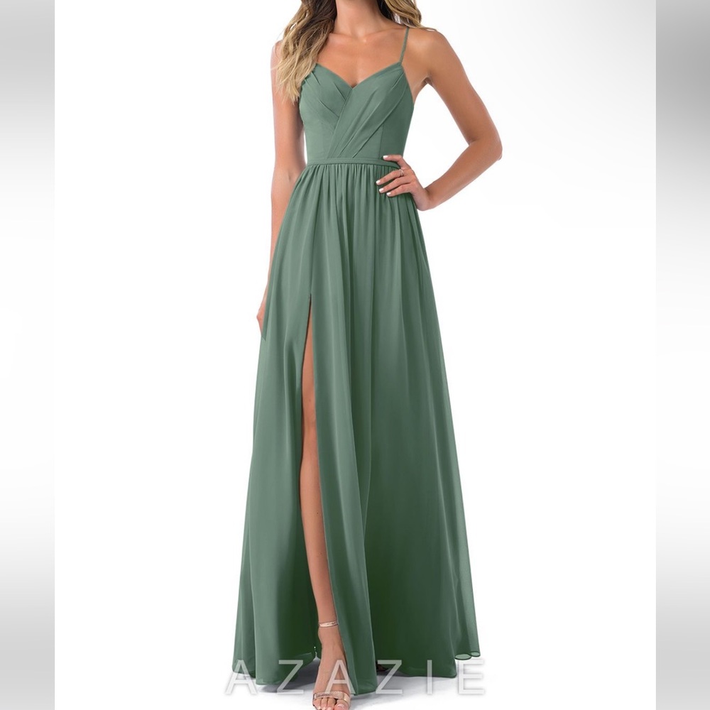 Azazie Cora Eucalyptus Bridesmaid Dress